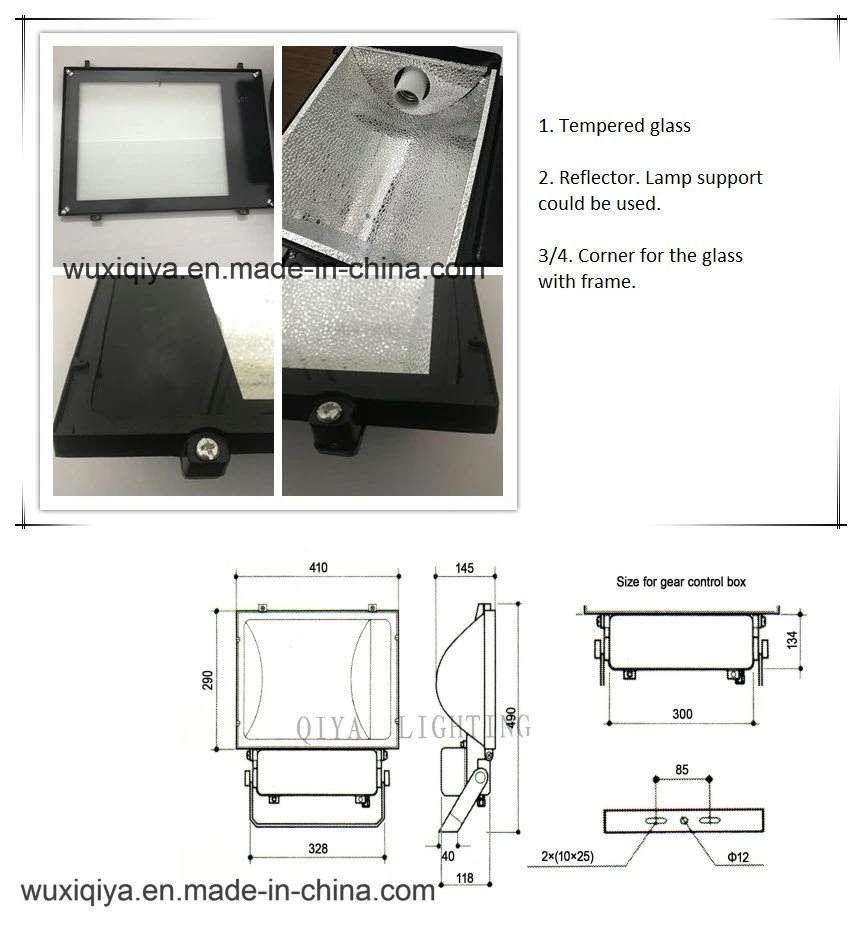 IP65 250W 400W Black Metal Halide Outdoor Flood Light