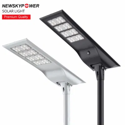 Nouveau lampadaire solaire tout-en-un LED en aluminium intégré étanche extérieur moderne à haute luminosité 30W 40W 60W 80W 100W